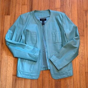 Liz Claiborne Studio Blue Leather Jacket